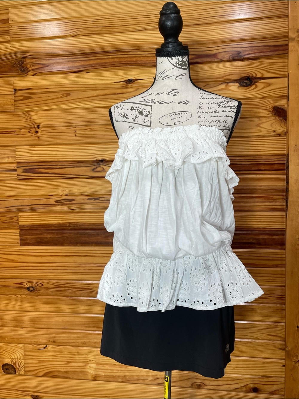 Anthropologie White Eyelet Ruffle Strapless Women's Camisole